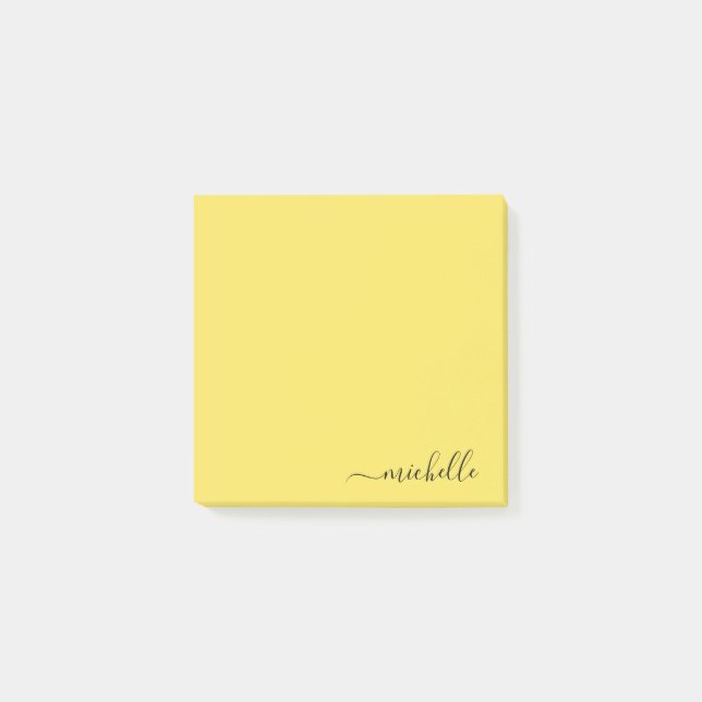 Individuelle Name Minimalistische Personalisierte  Post-it Klebezettel (Vorderseite)