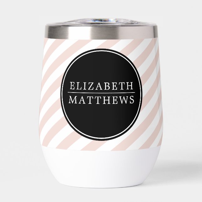 INDIVIDUELLE NAME minimalistischer Streifen schwar (Vorderseite)