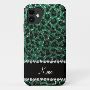 Individuelle Name Minze grün Glitzer Leoparden dru Case-Mate iPhone Hülle