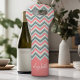 Individuelle Name Minze und Korallen Zickzack Weintasche (Personalized Wine Tote - Add Your Monogram or Customize completely in the advanced design area)