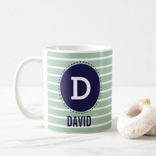 Individuelle Name Minzstreifen Kaffeetasse