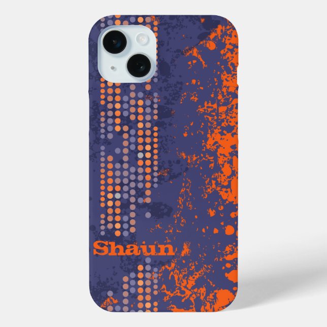 Individuelle Name mit blauen Orangen-Surfbrettern Case-Mate iPhone Hülle (Rückseite)