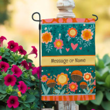 Individuelle Name mit blühenden Herzen Moderne