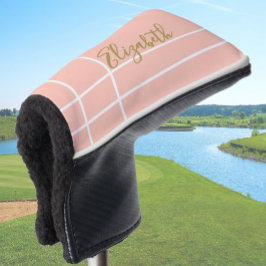 Individuelle Name mit einfachem Pfirsichminimalism Golf Headcover