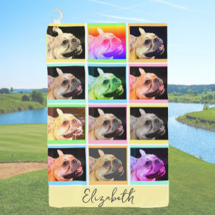 Individuelle Name mit farbenfrohen, modernen Portr Golfhandtuch