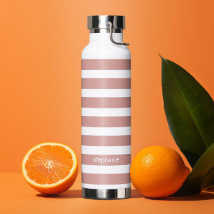 Individuelle Name mit Korallen und Weißstreifen Trinkflasche