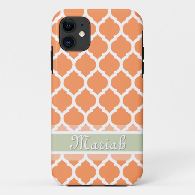 Individuelle Name mit leichter Orange- und Leichtm Case-Mate iPhone Hülle (Rückseite)