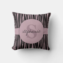 Individuelle Name Mit Monogramm Zebra streifen