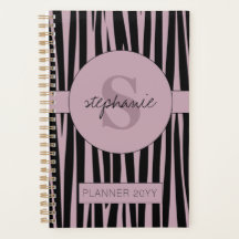 Individuelle Name Mit Monogramm Zebra streifen