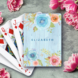Individuelle Name mit rustikalem blauem Spielkarten
