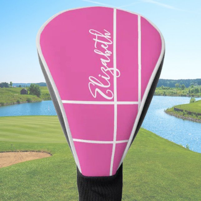 Individuelle Name mit schlichtem Rosa Golf Headcover (Von Creator hochgeladen)