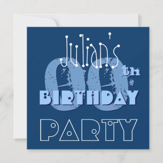 Individuelle Name Modern 00. Geburtstag Blaue Vorl Einladung