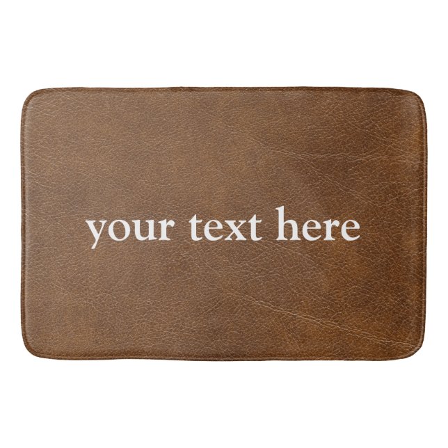 INDIVIDUELLE NAME MODERN BROWN LEATHER BADEMATTE (Vorderseite)