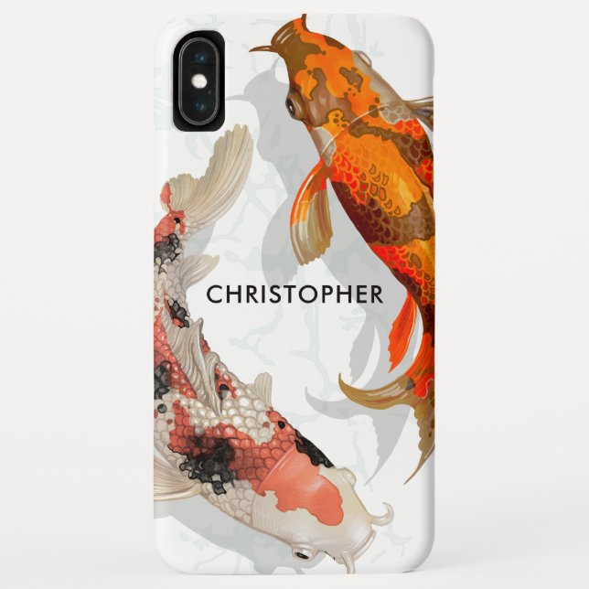 Individuelle Name| Modern Japanischer Koi Fisch Case-Mate iPhone Hülle (Rückseite)