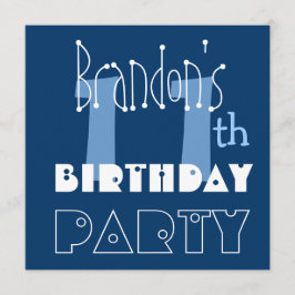 Individuelle Name Modern Kid's 11. Geburtstag Blue Einladung