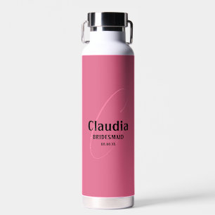 Individuelle Name Modern Wedding Bush Pink Trinkflasche