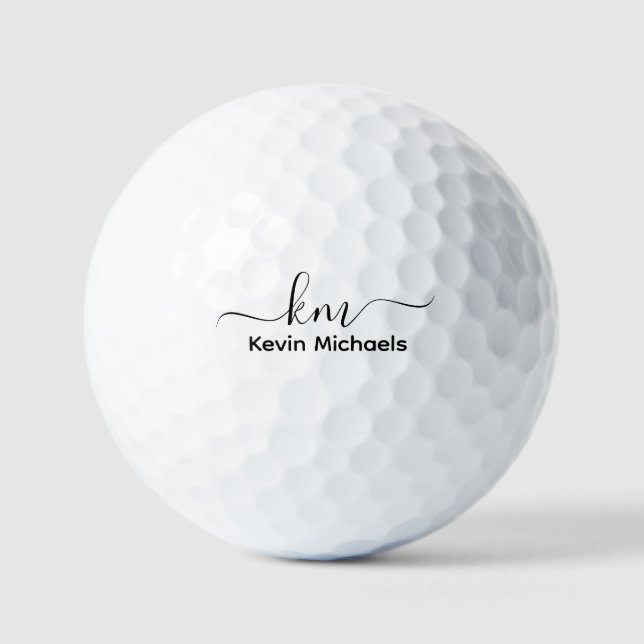 Individuelle Name Moderne Elegante Schrift Mit Mon Golfball (Vorderseite)