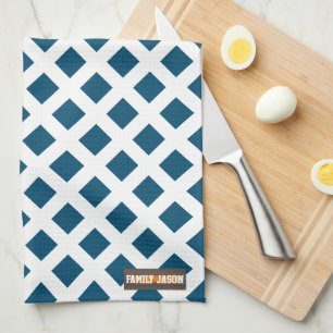 Individuelle Name Moderne Marineblau Weiß Stilmust Geschirrtuch