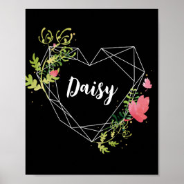 Individuelle Name | Moderne Monogram Wall Art Poster