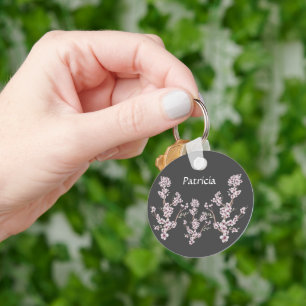 Individuelle Name Moderne Niedliche Kirschblüten R Schlüsselanhänger