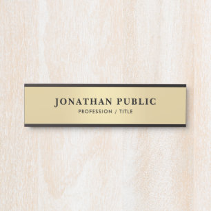 Individuelle Name Moderner Eleganter Schwarzer Gla Türschild