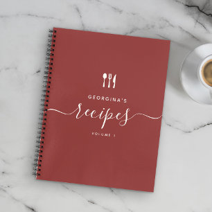 Individuelle Name Modernes, elegantes Skriptrezept Notizbuch