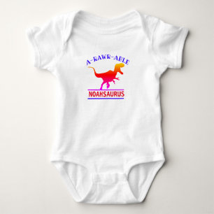 Individuelle Name Monogram Adorable Dinosaurier Baby Strampler