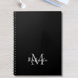 Individuelle Name Monogram Black Notizblock