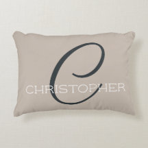 Individuelle Name Monogram C Initial Neutral Taupe