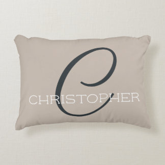 Individuelle Name Monogram C Initial Neutral Taupe Dekokissen