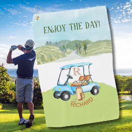Individuelle Name Monogram Cart Clubs Golfhandtuch