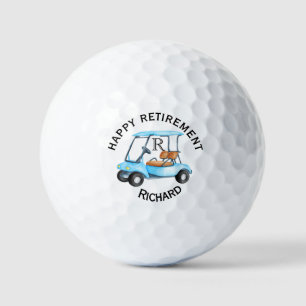 Individuelle Name Monogram Cart Retirement Golfball