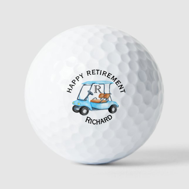 Individuelle Name Monogram Cart Retirement Golfball (Vorderseite)