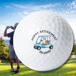Individuelle Name Monogram Cart Retirement Golfball