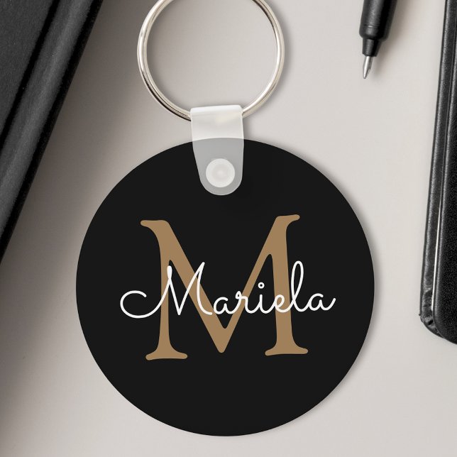 Individuelle Name Monogram Hübsch handschriftlich  Schlüsselanhänger (Von Creator hochgeladen)