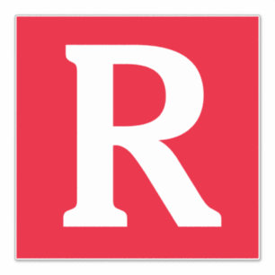 Individuelle Name Monogram Initials Red White Bold Aufkleber