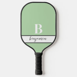 Individuelle Name Monogram Light Green Pickleball Schläger
