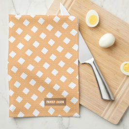 Individuelle Name monogram, modern orange Geschirrtuch