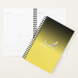 Individuelle Name Monogram Pastel Yellow Ombre Pla Planer