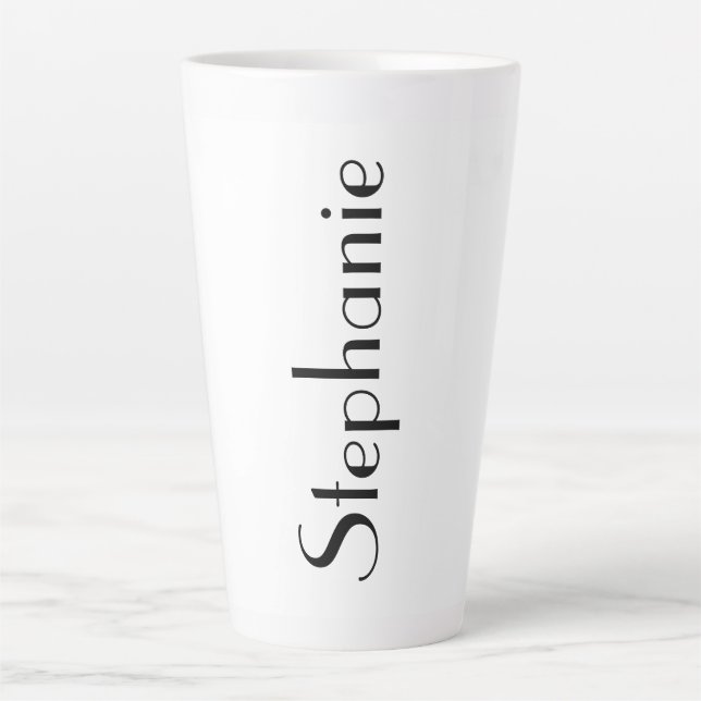 Individuelle Name Monogram Schwarz-weiß Gift Gastg Milchtasse (Vorderseite)