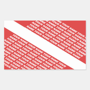 INDIVIDUELLE NAME MONOGRAM Scuba Diving SYMBOL Fla Rechteckiger Aufkleber