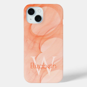 Individuelle Name Monogram Silky Pastel Orange Hea Case-Mate iPhone Hülle