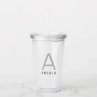 Individuelle Name Monogram Straw Cup Acrylic Tumbl