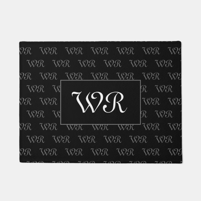 Individuelle Name monogramm eleganter Empfang Fußmatte (Vorderseite)