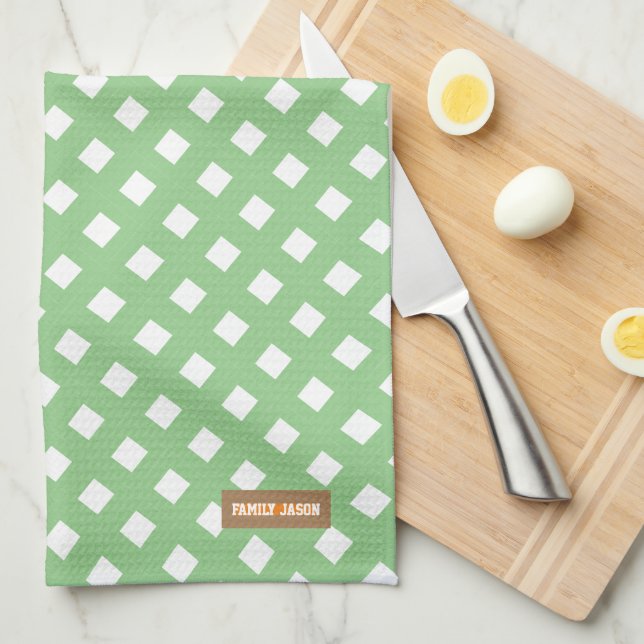 Individuelle Name monogramm Geschirrtuch (Viertel Falte)