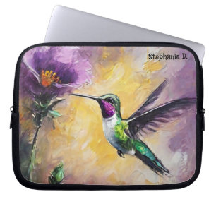 Individuelle Name , Monogramm-Hüllen, Hummingbird- Laptopschutzhülle