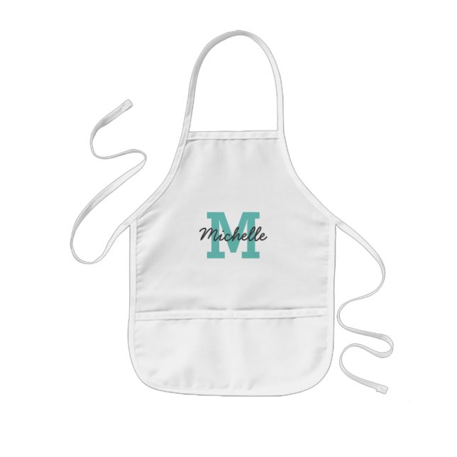 Individuelle Name-Monogramm-Kinder backen Schürze (Vorne)
