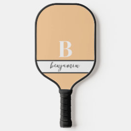 Individuelle Name-Monogramm-Lichtpfirsichpaddel Pickleball Schläger