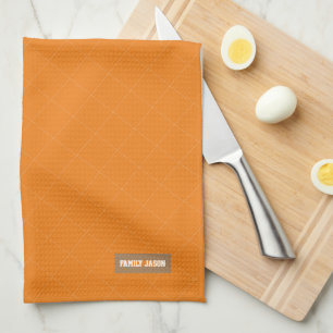Individuelle Name monogramm modern orange stilvoll Geschirrtuch