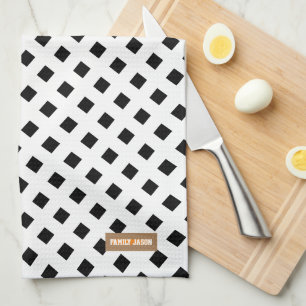 Individuelle Name monogramm modernes Muster Schwar Geschirrtuch